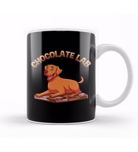 Cute & Funny Chocolate Lab Pun Brown Labrador Dog Kupa Bardak Porselen