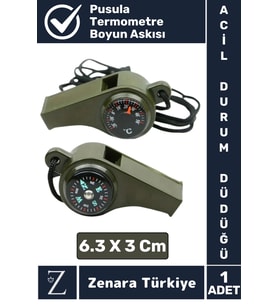Çok Fonksiyonlu Yüksek Sesli Termemotre Pusulalı İpli Kamp İzci Eğitmen Hayatta Kalma Deprem Düdüğü