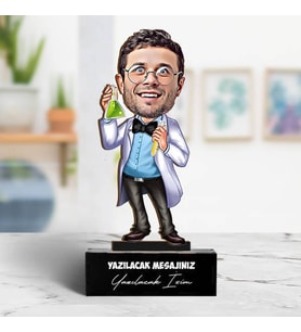 Kişiye Özel Kimya Öğretmeni Karikatürlü Biblo