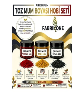 3'lü Set Premium Parafin Soya Wax Toz Mum Boyası Hobi Seti - 5 cc (Kırmızı, Sarı, Siyah) BKFAB3KSRS5G