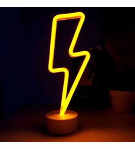 Şık Neon Işıklı Şimşek Lamba USB ve Pilli 32x11 cm