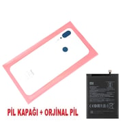 Tkgz Xiaomi Redmi NOTE 7 Arka Pil Batarya Kapağı + PİL (CAM) BEYAZ