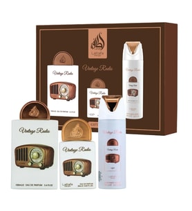 Lattafa Pride Vintage Radio EDP 100 ml + EDP 20 ml + 200 ml Deospray Unisex Parfüm Seti