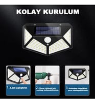 100 Led DIŞ Mekan Solar Aydınlatma Fotoselli Solar Lamba Hareket Sensörlü
