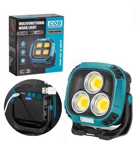 Powermaster MX-W891 4000K - 7000K - Kırmızı 3 COB Ledli 30 Watt Çok Fonksiyonlu Çalışma Lambası (Powerbank)