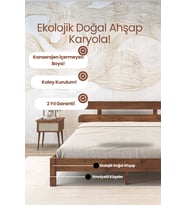 Lotus Model Masif Ahşap Karyola Kolay Kurulum Fırınlanmış İthal Sibirya Çamı 200x200 Yatak Uyumlu
