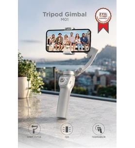 Torima Tripod Gimbal Özellikli Çok Amaçlı Selfie Çubuğu M01 Gri