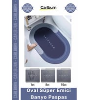 #Paspas Dayanıklı Nappa Deri Hızlı Kuruyan Kaymaz Güvenli Kauçuk Zemin Oval Süper Emici Banyo Paspas