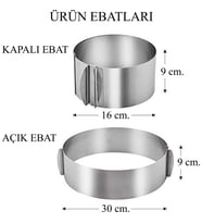 Ayarlanabilir Turta Çemberi 16-30 cm / Yuvarlak Pasta Kalıbı