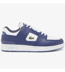 Lacoste Sport Court Cage Leather Mens Blue White Sneaker Hakiki Deri Erkek Günlük Spor Ayakkabı Beyaz