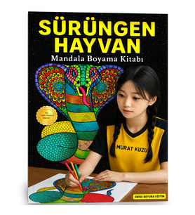 Sürüngen Hayvanlar Mandala Boyama Kitabı (48 Mandala)