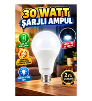 Elektrik Kesintisinde Otomatik Yanan 30W Şarjlı LED Ampul E27 – Soğuk Beyaz