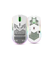 Valkyrie Kablosuz Petek Tasarım Şarjlı Gaming Mouse – RGB Aydınlatmalı 3200 DPI Ultra Hafif Beyaz