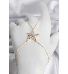 Pirinç Gold Renk Zirkon Taşlı Yıldız Model Kadın Şahmeran 5886 - HPSBYI8372-5858