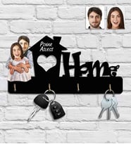 Kişiye Özel Karikatür Baskılı Ahşap Anahtarlık Sevgili-1 25x15 cm