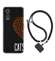 General Mobile GM 21 Pro GM 22 Pro Plus Kılıf Boyun Askılı Silikon Cats 1792