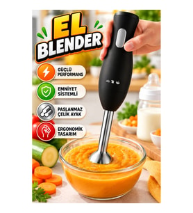 Paslanmaz Çelik Ayaklı Ergonomik El Blenderı – Emniyet Sistemli