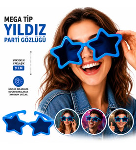 Mega Tip Yıldız Parti Gözlüğü Mi Renk
