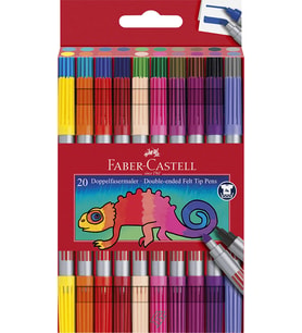 Faber-Castell Çift Taraflı Keçeli Kalem, 20 Renk