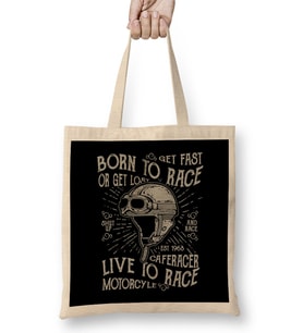Motorbike Born To Race Live To Race Bez Çanta Uzun Saplı