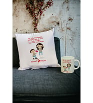 Sevgiliye Hediye Kupa Bardak ve Yastık Set 018 (Beyaz)
