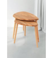 Masif Naturel 2'li Zigon Sehpa Set (Kahverengi)