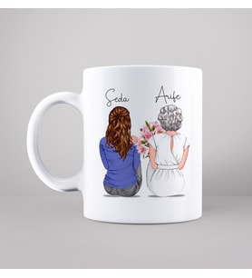 Anne & Kız Tasarımlı Kupa Kişiye Özel