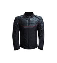 Motosiklet Montu Reflektörlü 4 Mevsim Maxdura Ve Deri 600-d Kumaş Mont Falcon Leather Siyah