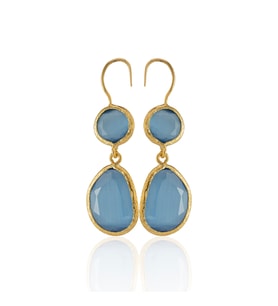Kadir Jewellery 22 Ayar Altın Kaplama Kadın Taşlı Küpe -El İşçiliği Ve Hipoalerjenik Küpe