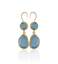 Kadir Jewellery 22 Ayar Altın Kaplama Kadın Taşlı Küpe -El İşçiliği Ve Hipoalerjenik Küpe