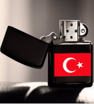 BK Home Türk Bayraklı Siyah Benzinli Metal Çakmak-1