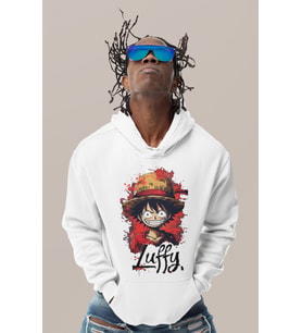 Monkey D. Luffy Tasarım Baskılı Unisex Oversize One Piece Anime Karakter Hoodie
