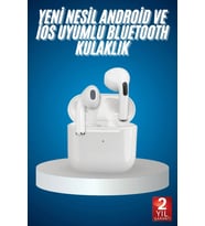 Bluetooth Kulaklık Beyaz Çağrı Cevaplama Dokunmatik Kontrol Kablosuz (Çok Renkli)