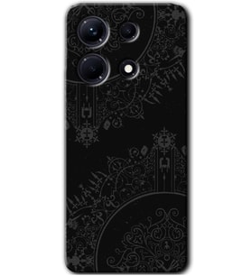 İnfinix Note 30 Kılıf HD Desen Baskılı Arka Kapak - Siyah Mandala