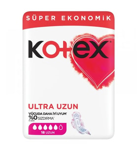 Kotex Ultra Uzun Hijyenik Ped Uzun 18’li Süper Ekonomik