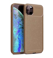 Apple iPhone 11 Pro Karbon Desenli Negro Silikon Kılıf (Kahverengi)