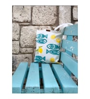 Balıklı&limon Çanta Kızlar Için Kişiye Özel Isimli Bez Çanta Okul Çantası