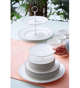 Acar PORWM6191 Silver Detaylı Beyaz Brunch Seti 20 Parça
