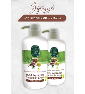 Doğal Zeytinyağlı Saç Kremi 600 Ml X 2 Adet