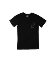 Slava Ukraini Logo Cep Logo Tasarımlı Siyah Tişört
