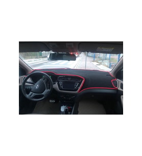 2017-2020 Modellerine Uygun Hyundai I20 Torpido Koruma Halısı Siyah Kenar Renk Kırmızı