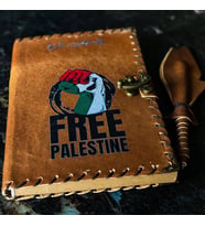 Özgür Filistin Tasarımlı Deri Defter (Taba)