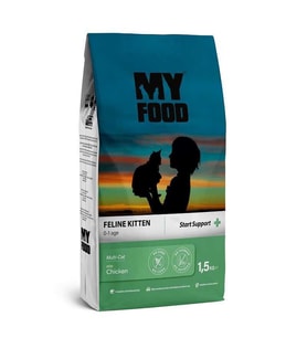 My Food Tavuklu Yavru Kedi Maması Start Support 1,5 Kg (Kahverengi)