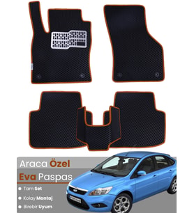 FORD FOCUS 2 HATCHBACK (2005-2011) Uyumlu EVA Paspas Tam Set–Araca Özel,Su Geçirmez