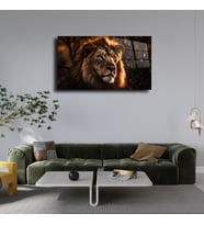 Leylaser Aslan Cam Tablo Duvar Dekoru 2