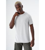 Chuba Erkek Bisiklet Yaka Spor Kesim Kısa Kollu İnce Triko T-Shirt Beyaz 24S268
