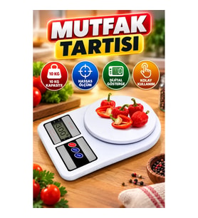 Dijital Göstergeli Mutfak Tartısı 10 Kg Kapasiteli Hassas Elektronik Terazi