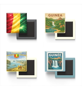 Buzdolap Magnetleri - Gine Konakri - Guinea - 4'lü Set Magneti