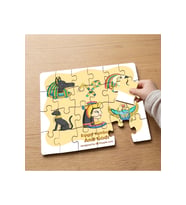 Antik Mısır Sembolleri Tasarımlı 24 Parça Ahşap Çocuk Puzzle MPK0680