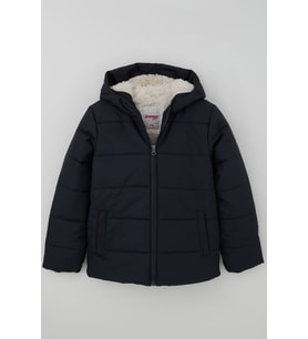 Kabancı Kız Çocuk Mont İç Kısmı Peluş Kapüşonlu Fermuarlı 6-9 Yaş , Lacivert